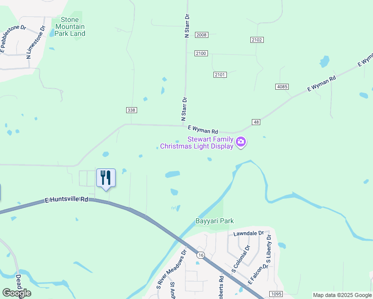 map of restaurants, bars, coffee shops, grocery stores, and more near 4049 East Wyman Road in Fayetteville