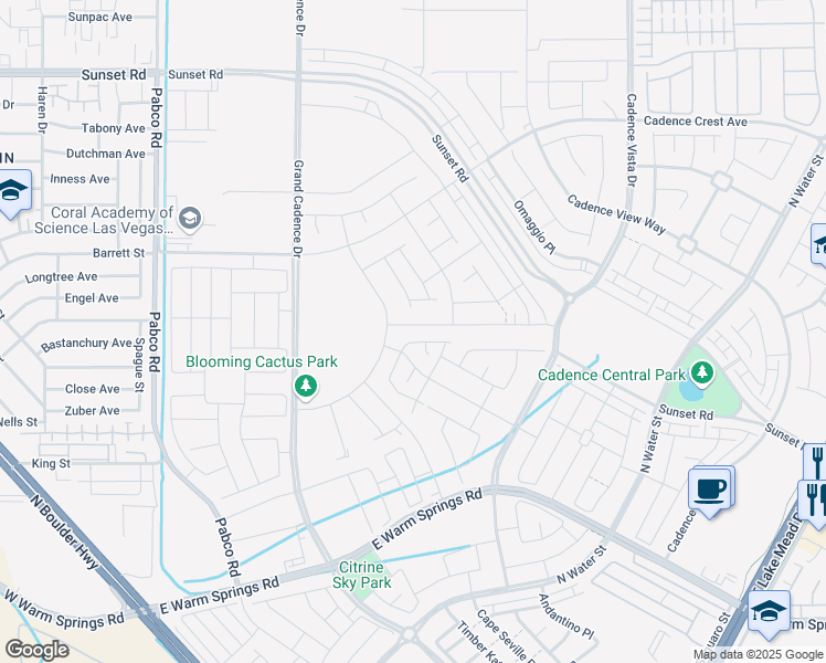 map of restaurants, bars, coffee shops, grocery stores, and more near 75 Ella Ashman Avenue in Henderson