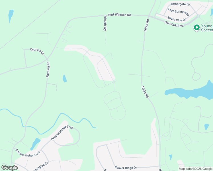 map of restaurants, bars, coffee shops, grocery stores, and more near 310 Access Drive in Youngsville