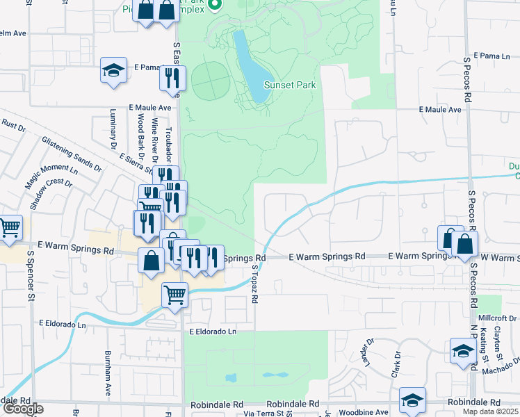 map of restaurants, bars, coffee shops, grocery stores, and more near 7167 La Puebla Street in Las Vegas