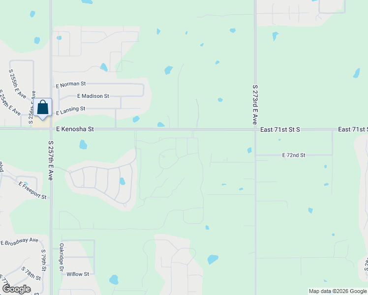 map of restaurants, bars, coffee shops, grocery stores, and more near 9000 East Joliet Street in Broken Arrow