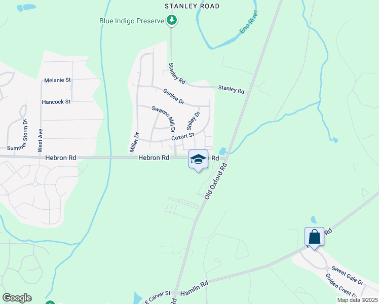 map of restaurants, bars, coffee shops, grocery stores, and more near 1304 Cozart Street in Durham