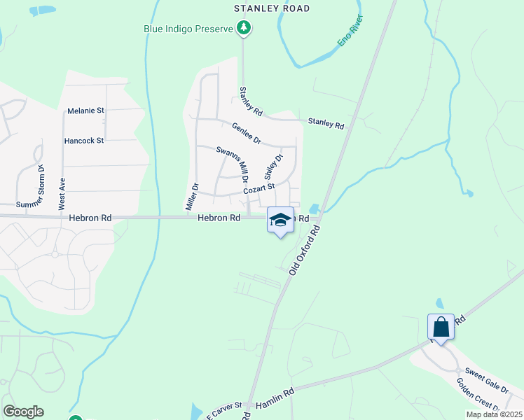 map of restaurants, bars, coffee shops, grocery stores, and more near 1304 Cozart Street in Durham