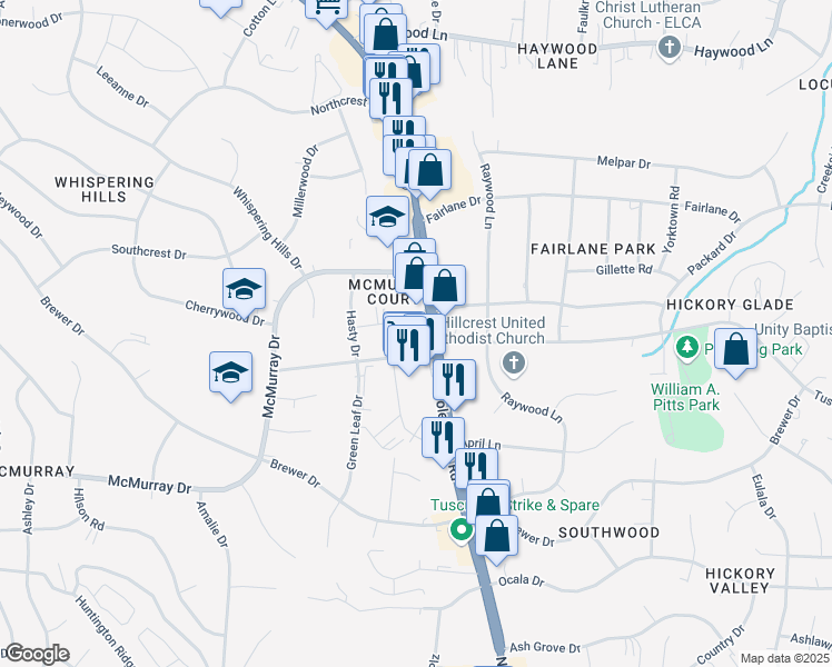 map of restaurants, bars, coffee shops, grocery stores, and more near 5025 U.S. 31 Alternate in Nashville