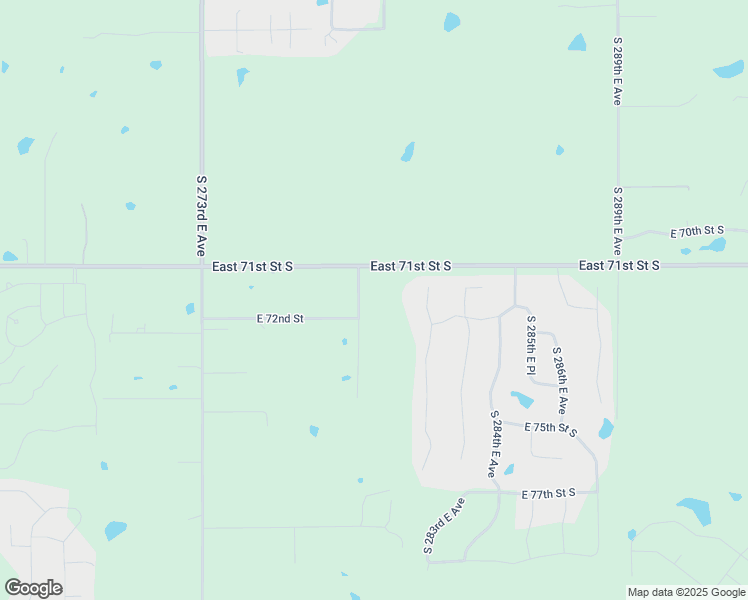 map of restaurants, bars, coffee shops, grocery stores, and more near 7115 277th East Avenue in Broken Arrow