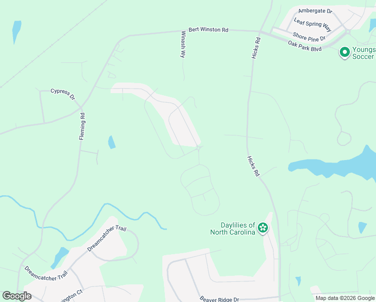 map of restaurants, bars, coffee shops, grocery stores, and more near 1386-1468 Hicks Road in Youngsville