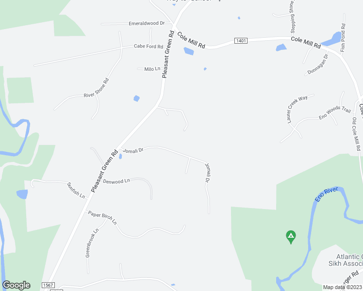 map of restaurants, bars, coffee shops, grocery stores, and more near 5620 Jomali Drive in Durham