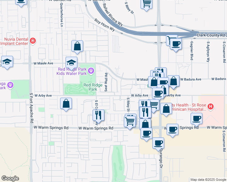 map of restaurants, bars, coffee shops, grocery stores, and more near 7075 Coventry Glenn Road in Las Vegas