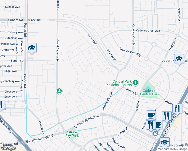 map of restaurants, bars, coffee shops, grocery stores, and more near 102 Ella Ashman Avenue in Henderson