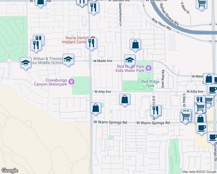 map of restaurants, bars, coffee shops, grocery stores, and more near 7066 Azure Beach Street in Las Vegas