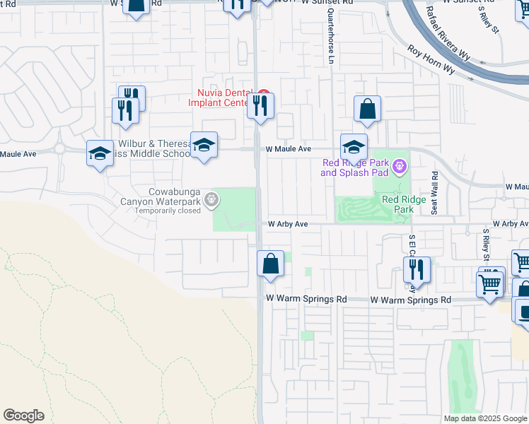 map of restaurants, bars, coffee shops, grocery stores, and more near 7069 Flowering Willow Street in Las Vegas