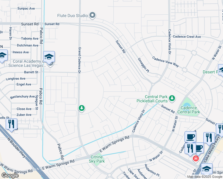 map of restaurants, bars, coffee shops, grocery stores, and more near 72 Ella Ashman Avenue in Henderson