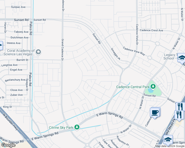 map of restaurants, bars, coffee shops, grocery stores, and more near 84 Ella Ashman Avenue in Henderson