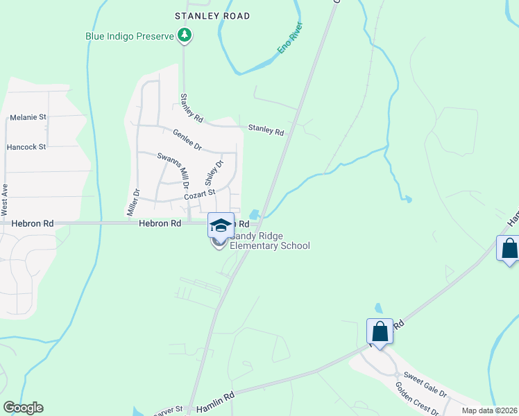 map of restaurants, bars, coffee shops, grocery stores, and more near 1817 Old Oxford Road in Durham