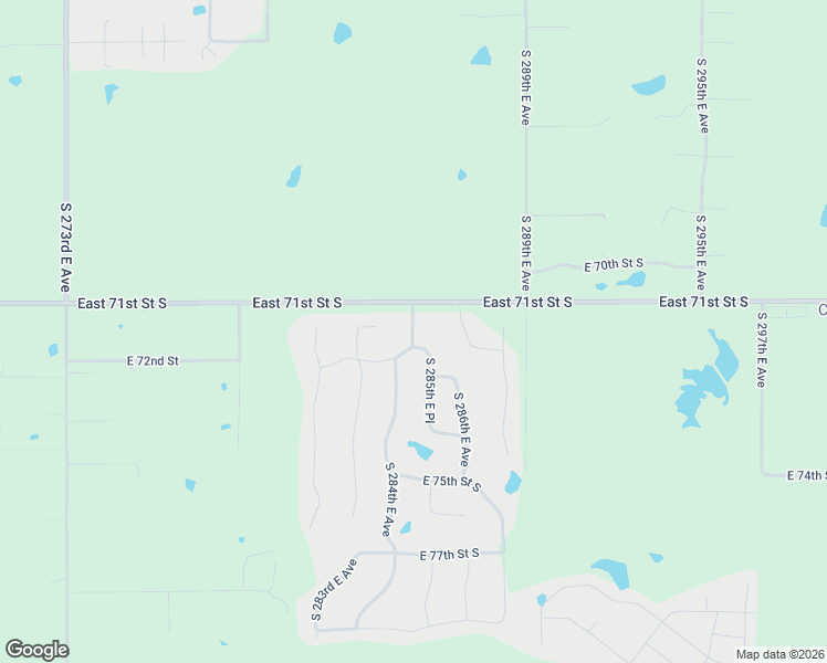 map of restaurants, bars, coffee shops, grocery stores, and more near 7110 South 283rd East Avenue in Broken Arrow