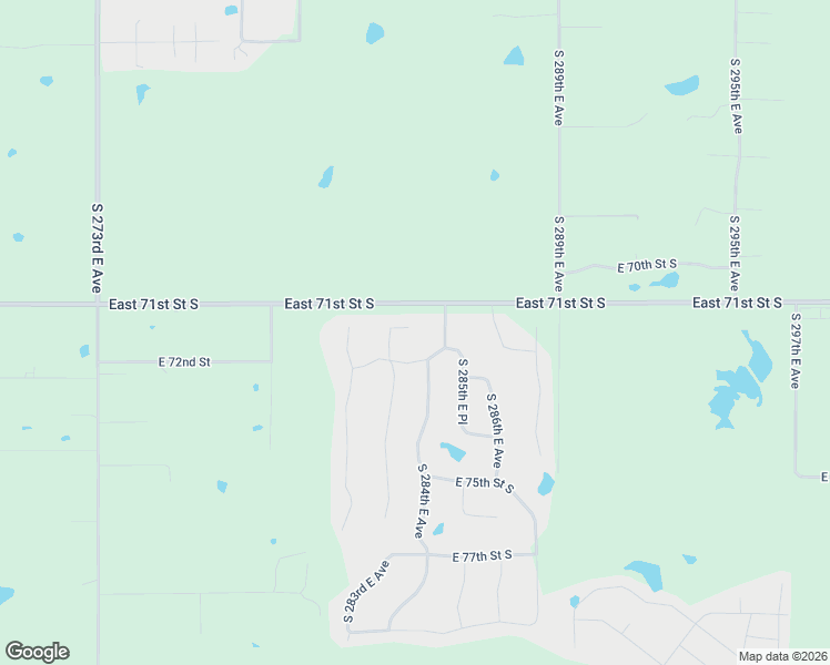 map of restaurants, bars, coffee shops, grocery stores, and more near 7110 South 283rd East Avenue in Broken Arrow