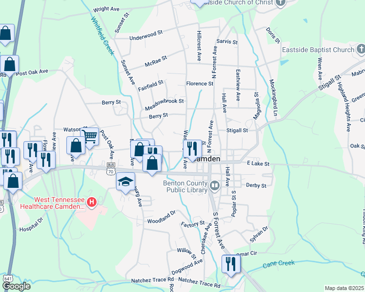 map of restaurants, bars, coffee shops, grocery stores, and more near 117 Washington Avenue in Camden