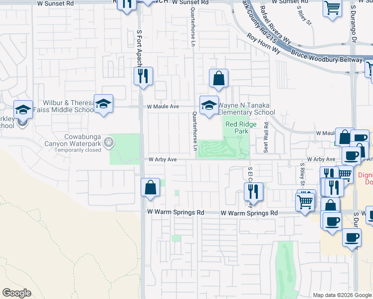 map of restaurants, bars, coffee shops, grocery stores, and more near 7063 Pacific Coast Street in Las Vegas