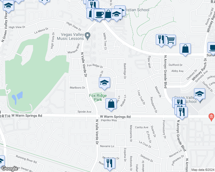 map of restaurants, bars, coffee shops, grocery stores, and more near 1839 Quarley Place in Henderson
