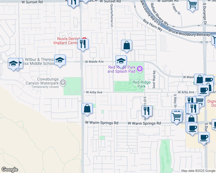 map of restaurants, bars, coffee shops, grocery stores, and more near 7063 Pacific Coast Street in Las Vegas