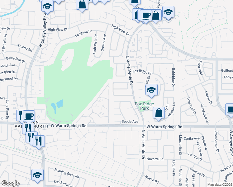 map of restaurants, bars, coffee shops, grocery stores, and more near 2218 Marlboro Drive in Henderson