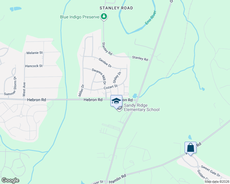 map of restaurants, bars, coffee shops, grocery stores, and more near 1304 Cozart Street in Durham