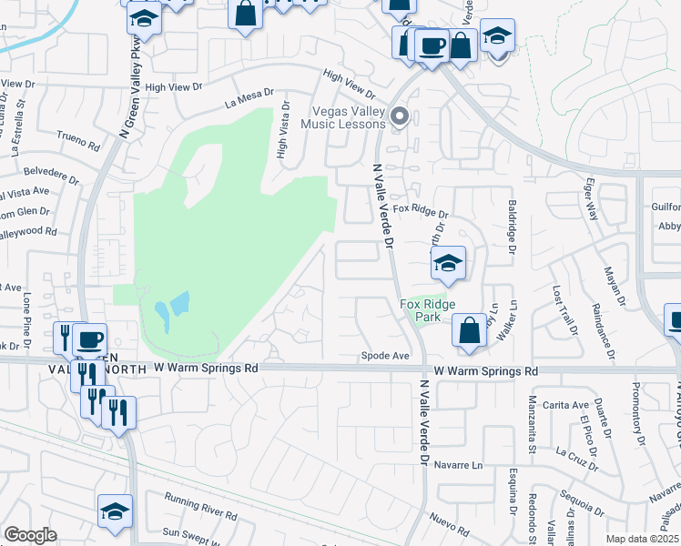 map of restaurants, bars, coffee shops, grocery stores, and more near 2220 Marlboro Drive in Henderson