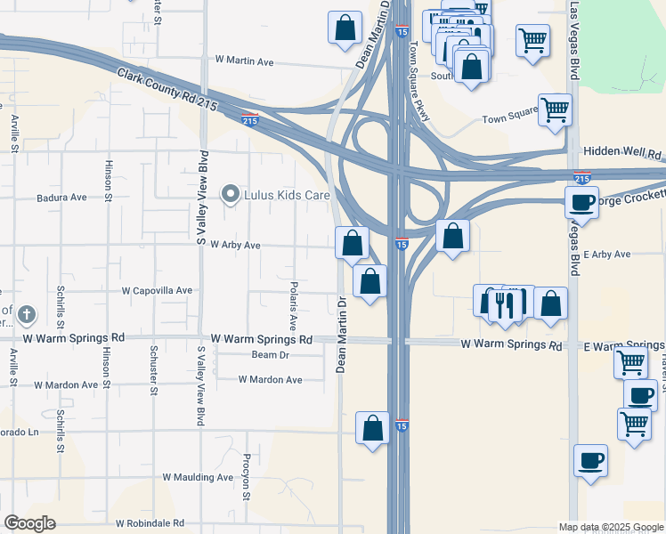 map of restaurants, bars, coffee shops, grocery stores, and more near in Las Vegas