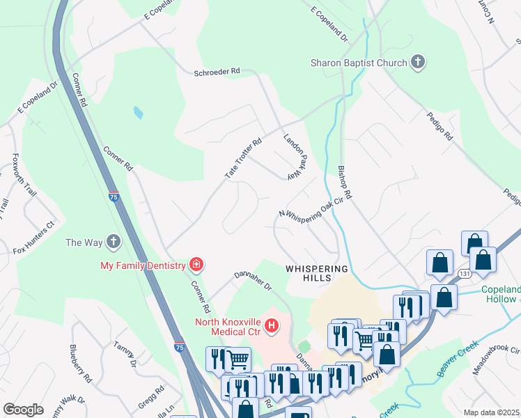 map of restaurants, bars, coffee shops, grocery stores, and more near 7824 Tressa Circle in Powell