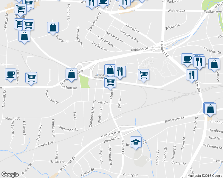 map of restaurants, bars, coffee shops, grocery stores, and more near 3707 Clifton Rd in Greensboro