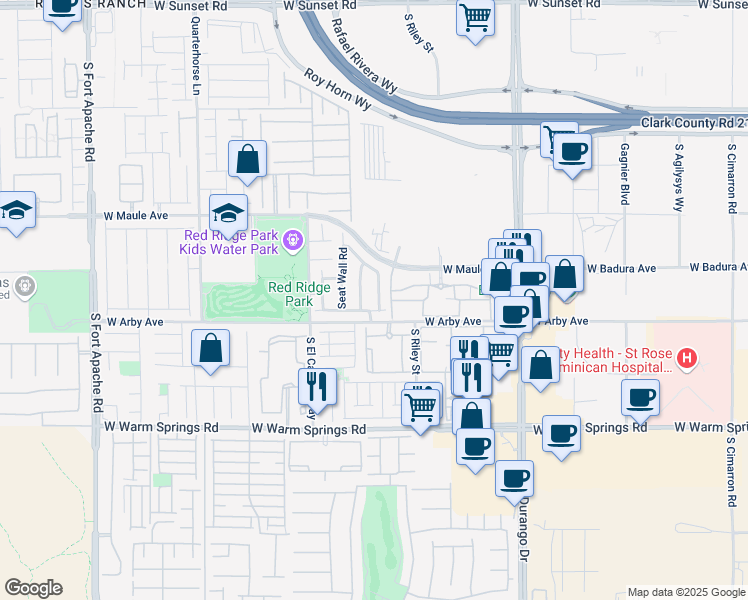 map of restaurants, bars, coffee shops, grocery stores, and more near 7075 Coventry Glenn Road in Las Vegas