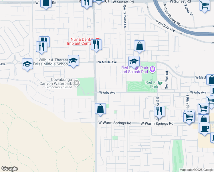 map of restaurants, bars, coffee shops, grocery stores, and more near 7056 Mandy Scarlet Court in Las Vegas