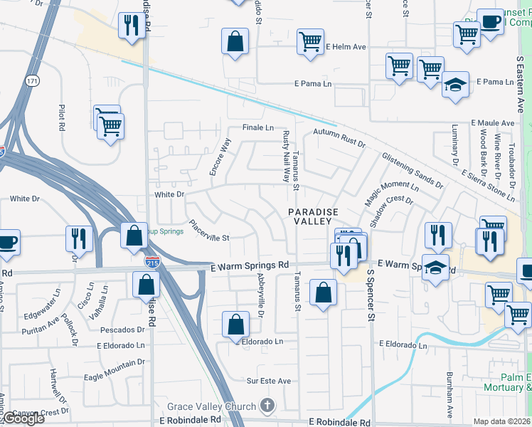 map of restaurants, bars, coffee shops, grocery stores, and more near 7136 Sawtooth Drive in Las Vegas