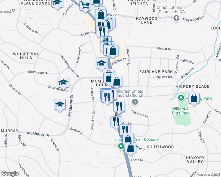 map of restaurants, bars, coffee shops, grocery stores, and more near 5025 U.S. 31 Alternate in Nashville