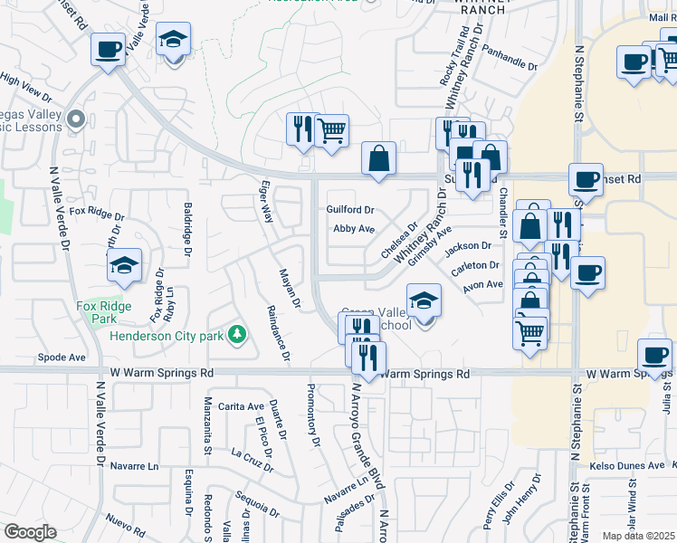 map of restaurants, bars, coffee shops, grocery stores, and more near 488 Chelsea Drive in Henderson
