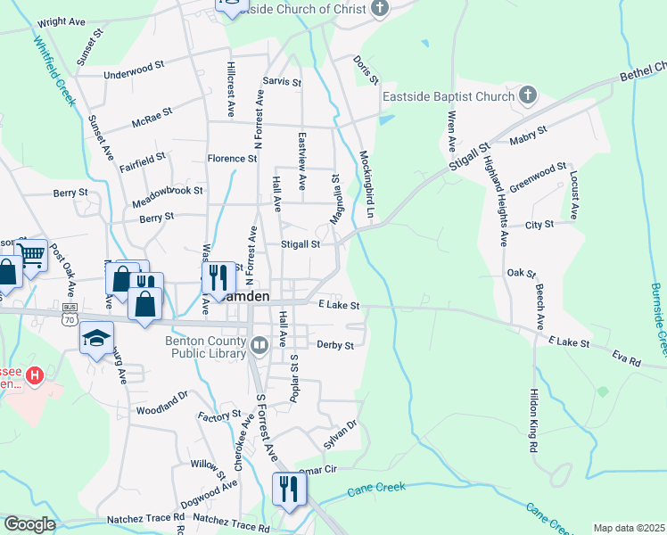 map of restaurants, bars, coffee shops, grocery stores, and more near 113 Magnolia Street in Camden