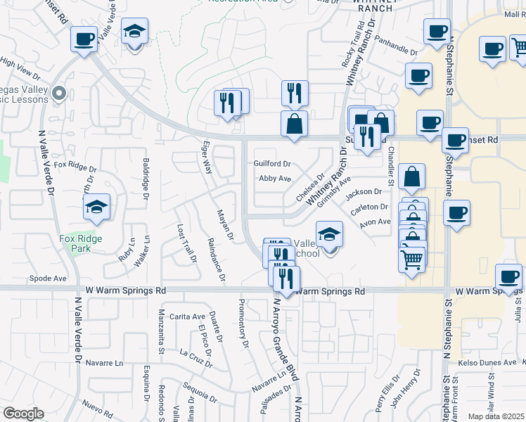 map of restaurants, bars, coffee shops, grocery stores, and more near 488 Chelsea Drive in Henderson