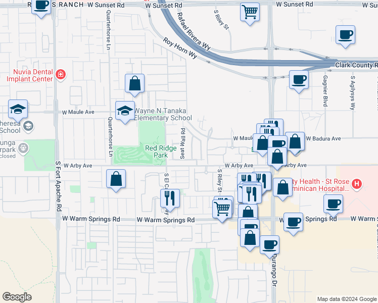 map of restaurants, bars, coffee shops, grocery stores, and more near 7061 Ipe Wood Road in Las Vegas