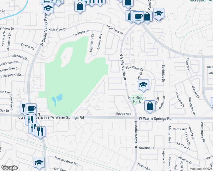 map of restaurants, bars, coffee shops, grocery stores, and more near 2231 Marlboro Drive in Henderson