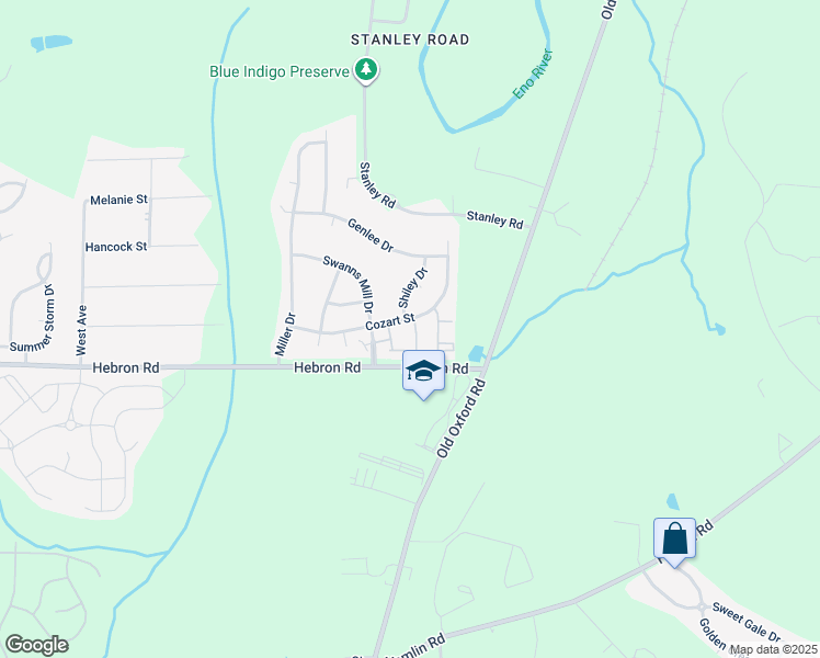 map of restaurants, bars, coffee shops, grocery stores, and more near 1304 Cozart Street in Durham