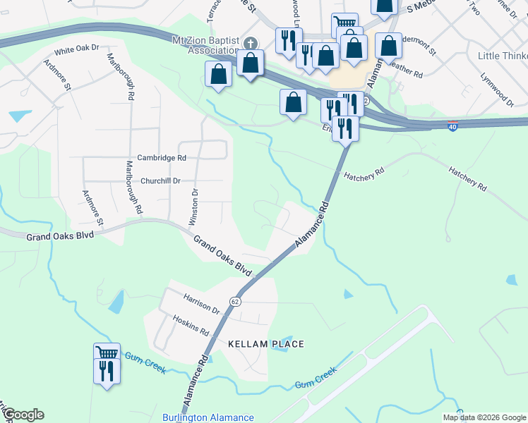 map of restaurants, bars, coffee shops, grocery stores, and more near 1073 Stowe Street in Burlington