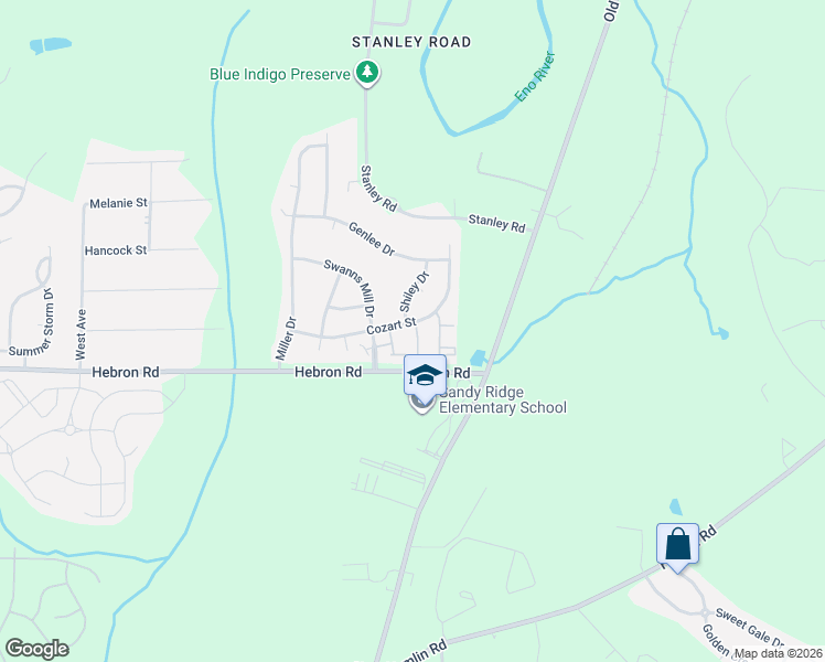 map of restaurants, bars, coffee shops, grocery stores, and more near 1304 Cozart Street in Durham