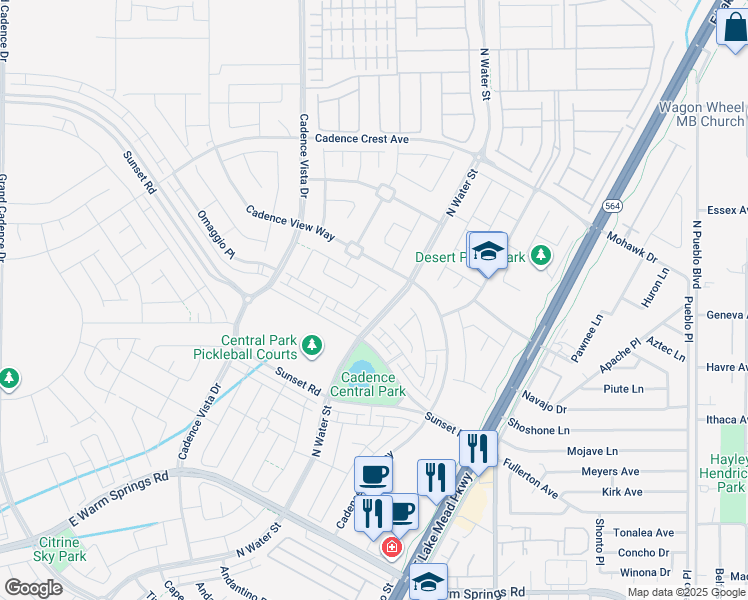 map of restaurants, bars, coffee shops, grocery stores, and more near 1070 Kelly Brook Lane in Henderson
