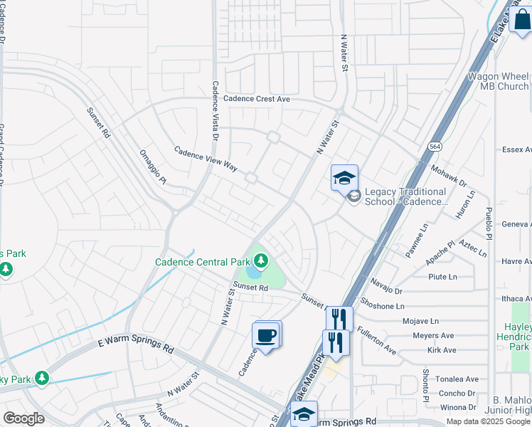 map of restaurants, bars, coffee shops, grocery stores, and more near 1070 Kelly Brook Lane in Henderson