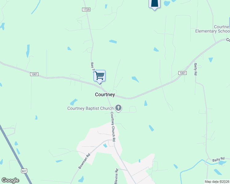 map of restaurants, bars, coffee shops, grocery stores, and more near 2016 Courtney-Huntsville Road in Yadkinville