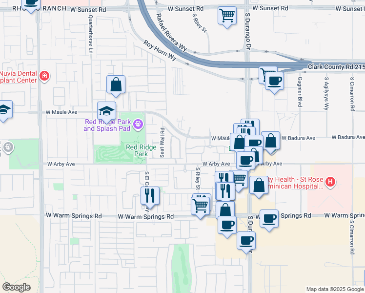 map of restaurants, bars, coffee shops, grocery stores, and more near 7052 Coventry Glenn Road in Las Vegas
