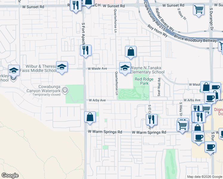 map of restaurants, bars, coffee shops, grocery stores, and more near 7060 Pacific Coast Street in Las Vegas