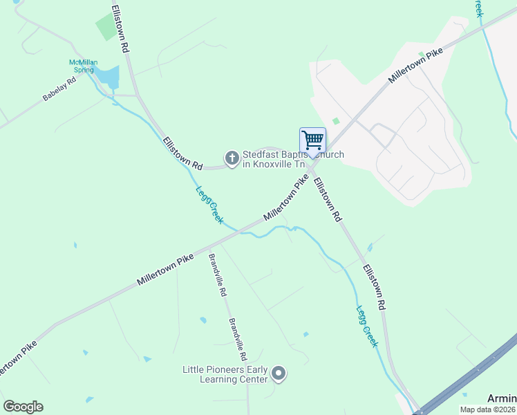 map of restaurants, bars, coffee shops, grocery stores, and more near 7823 Millertown Pike in Knoxville