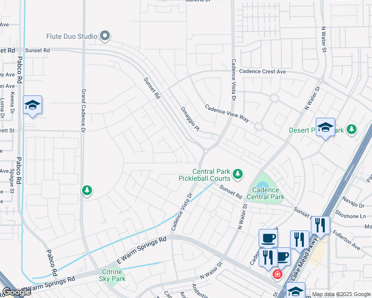 map of restaurants, bars, coffee shops, grocery stores, and more near 681 Cottonwood Hill Place in Henderson