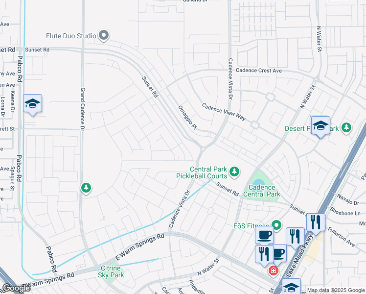map of restaurants, bars, coffee shops, grocery stores, and more near 681 Cottonwood Hill Place in Henderson